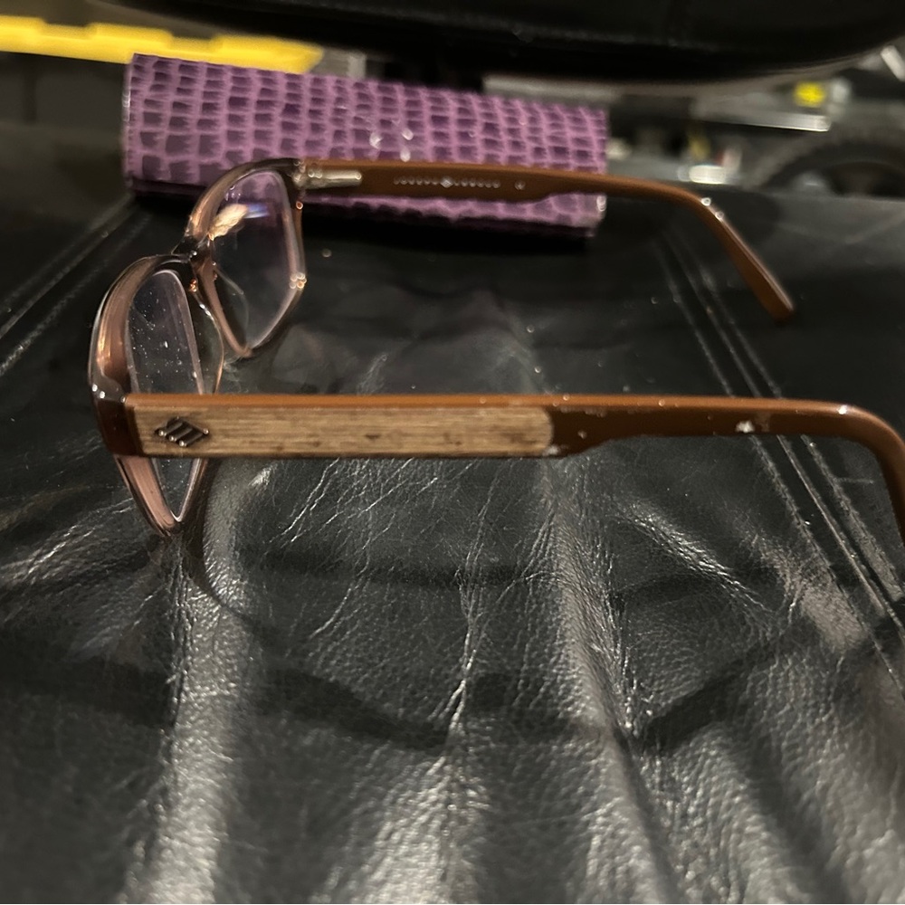 Brown Rectangular Eyeglasses Frame And Hard Case … - image 5